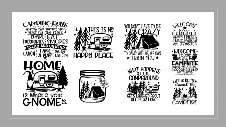 12"x12" Camping Stencils